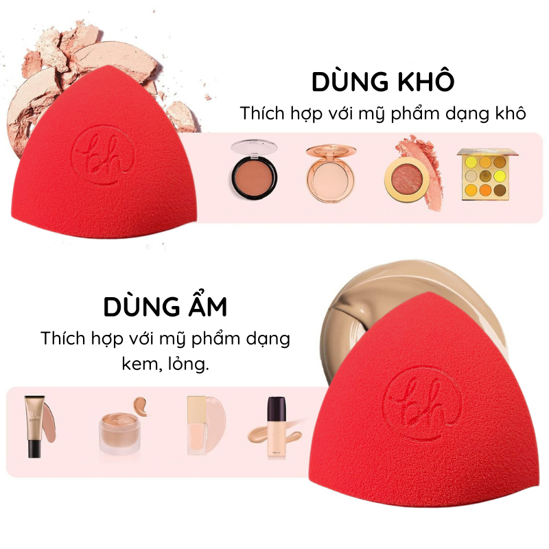 Bông Mút Tán Nền Che Khuyết Điểm Nhiều Góc BH Cosmetics Foundation Blender Sponge (Đỏ) BHM003